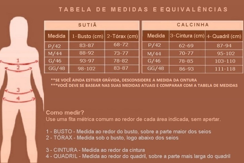 tabela de medidas luxe lingerie jpg tabela de medidas luxe lingerie jpg
